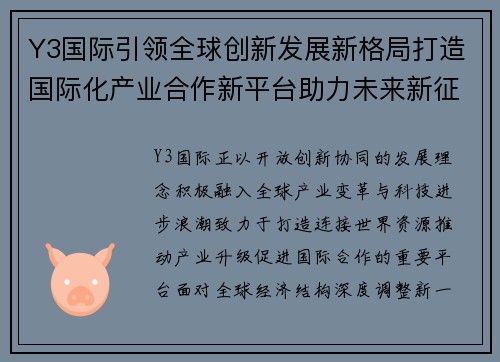 Y3国际引领全球创新发展新格局打造国际化产业合作新平台助力未来新征程 Y3国际引领全球创新发展新格局打造国际化产业合作新平台助力未来新征程